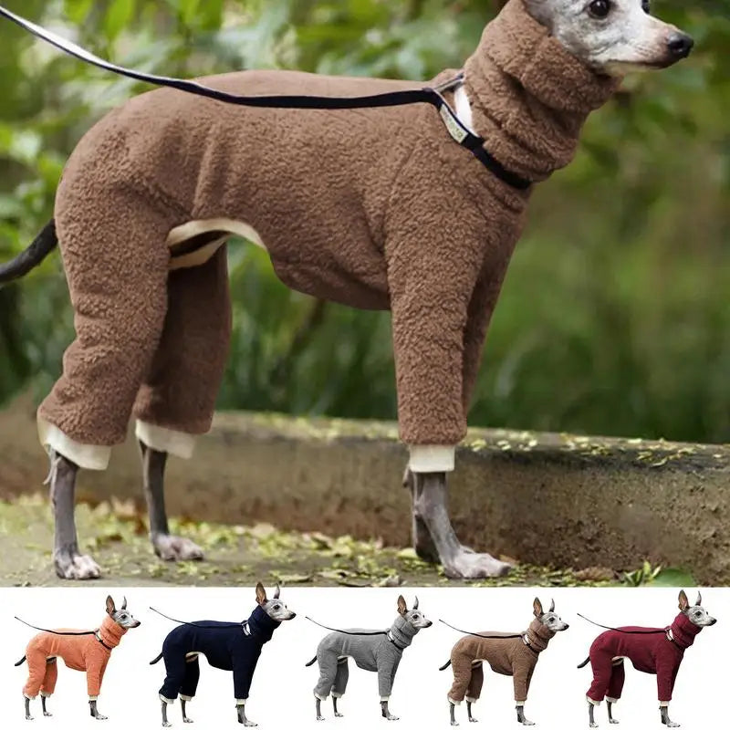 Winter Dog Clothes Pet Vest Stretchy 4 Legs Full Covered Elastic High Collar Solid Color Dog Turtleneck Onesie For Pets Supplies